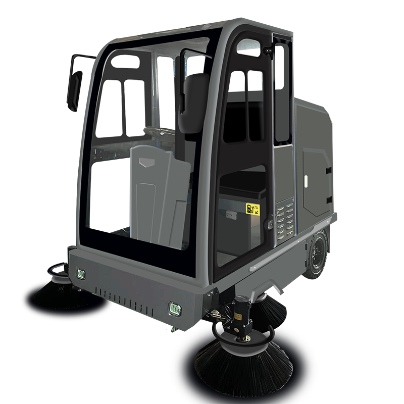 S21 one-button Start Commercial Road Yard Garbage Bin Capacity180L Ride-On Sweeper